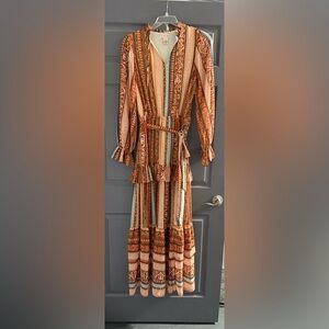 Flying Tomato Maxi dress. Lines. Long sleeve. Beautiful.